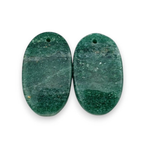 Awenturyn zielony para kaboszonów z dziurką 24x14 mm nr P657 Awenturyn zielony para kaboszonów z dziurką 24x14 mm nr P657