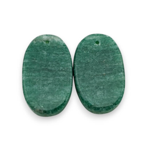 Awenturyn zielony para kaboszonów z dziurką 24x15 mm nr P639 Awenturyn zielony para kaboszonów z dziurką 24x15 mm nr P639