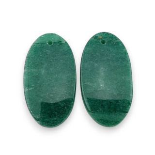 Awenturyn zielony para kaboszonów z dziurką 25x13 mm nr P637