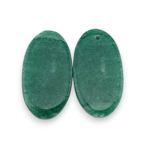 Awenturyn zielony para kaboszonów z dziurką 25x13 mm nr P637 Awenturyn zielony para kaboszonów z dziurką 25x13 mm nr P637
