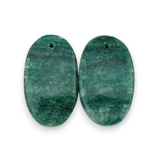 Awenturyn zielony para kaboszonów z dziurką 25x15 mm nr P624