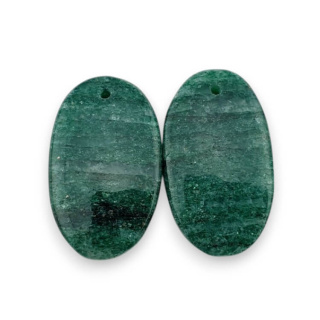 Awenturyn zielony para kaboszonów z dziurką 25x15 mm nr P658