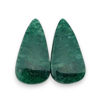 Awenturyn zielony para kaboszonów z dziurką 26x13 mm nr P627