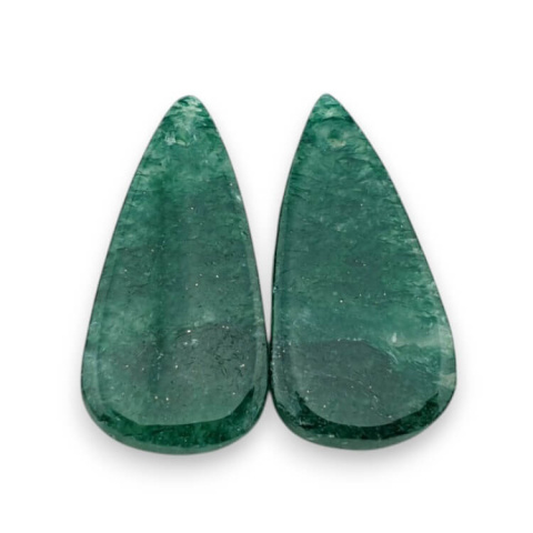 Awenturyn zielony para kaboszonów z dziurką 26x13 mm nr P627 Awenturyn zielony para kaboszonów z dziurką 26x13 mm nr P627