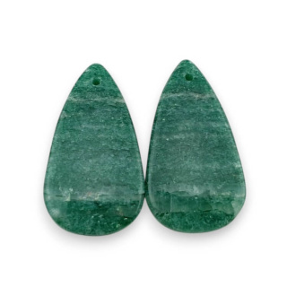 Awenturyn zielony para kaboszonów z dziurką 26x14 mm nr P645