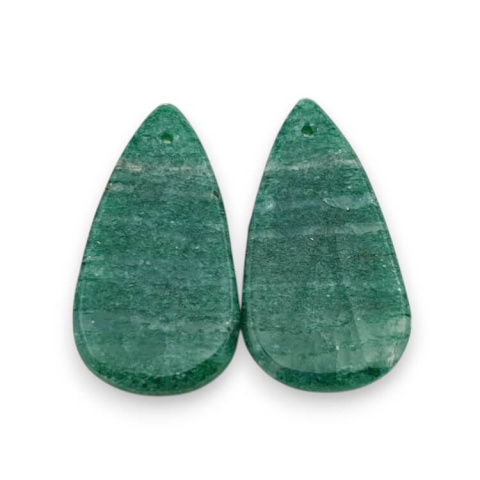 Awenturyn zielony para kaboszonów z dziurką 26x14 mm nr P645 Awenturyn zielony para kaboszonów z dziurką 26x14 mm nr P645
