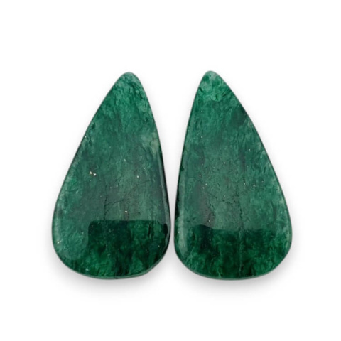 Awenturyn zielony para kaboszonów z dziurką 26x14 mm nr P652 Awenturyn zielony para kaboszonów z dziurką 26x14 mm nr P652