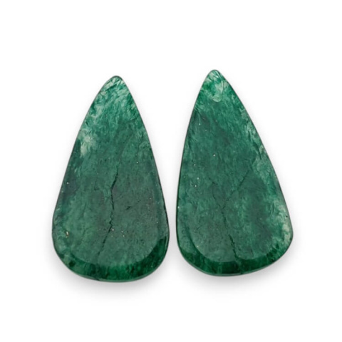 Awenturyn zielony para kaboszonów z dziurką 26x14 mm nr P652 Awenturyn zielony para kaboszonów z dziurką 26x14 mm nr P652