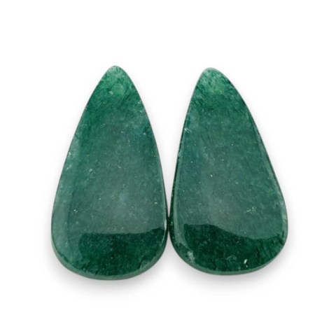 Awenturyn zielony para kaboszonów z dziurką 27x14 mm nr P633 Awenturyn zielony para kaboszonów z dziurką 27x14 mm nr P633
