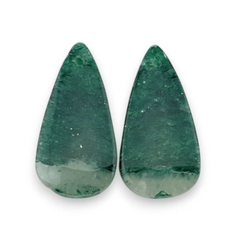 Awenturyn zielony para kaboszonów z dziurką 27x14 mm nr P643 Awenturyn zielony para kaboszonów z dziurką 27x14 mm nr P643