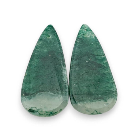 Awenturyn zielony para kaboszonów z dziurką 27x14 mm nr P643 Awenturyn zielony para kaboszonów z dziurką 27x14 mm nr P643