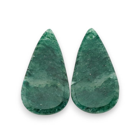 Awenturyn zielony para kaboszonów z dziurką 31x16 mm nr P646 Awenturyn zielony para kaboszonów z dziurką 31x16 mm nr P646