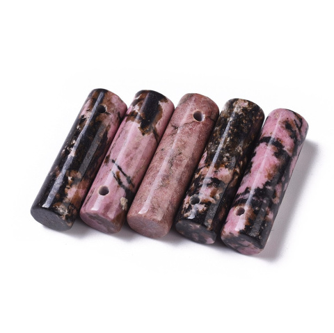 Rodonit czarny walec z dziurką 35x10 mm 1 szt. Rodonit czarny walec z dziurką 35x10 mm 1 szt.