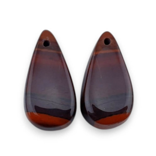 Jaspis czerwony para kaboszonów z dziurką 20x10 mm nr P850