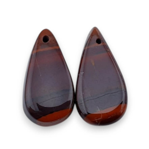 Jaspis czerwony para kaboszonów z dziurką 20x10 mm nr P850 Jaspis czerwony para kaboszonów z dziurką 20x10 mm nr P850