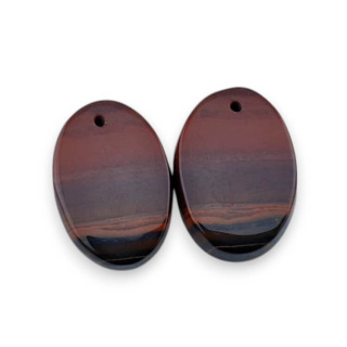 Jaspis czerwony para kaboszonów z dziurką 20x14 mm nr P842