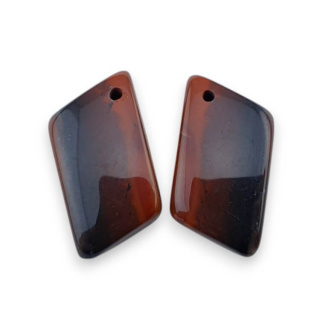 Jaspis czerwony para kaboszonów z dziurką 21x10 mm nr P834