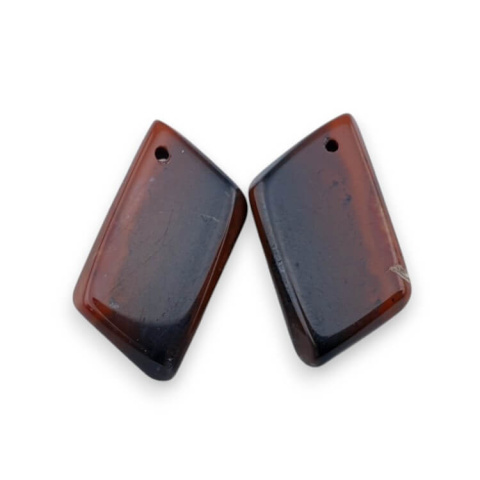 Jaspis czerwony para kaboszonów z dziurką 21x10 mm nr P834