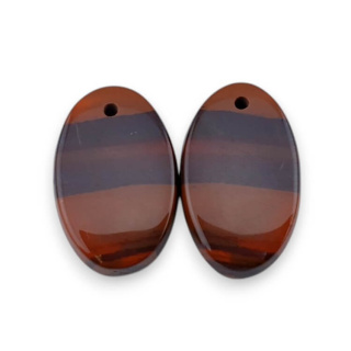 Jaspis czerwony para kaboszonów z dziurką 21x13 mm nr P854