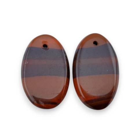 Jaspis czerwony para kaboszonów z dziurką 21x13 mm nr P854 Jaspis czerwony para kaboszonów z dziurką 21x13 mm nr P854