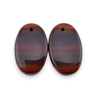 Jaspis czerwony para kaboszonów z dziurką 21x13 mm nr P857