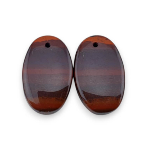 Jaspis czerwony para kaboszonów z dziurką 21x13 mm nr P857 Jaspis czerwony para kaboszonów z dziurką 21x13 mm nr P857