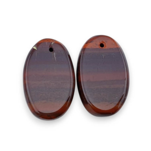 Jaspis czerwony para kaboszonów z dziurką 21x13 mm nr P857 Jaspis czerwony para kaboszonów z dziurką 21x13 mm nr P857