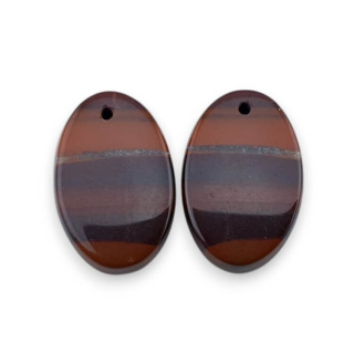 Jaspis czerwony para kaboszonów z dziurką 21x14 mm nr P839