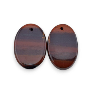 Jaspis czerwony para kaboszonów z dziurką 21x14 mm nr P847