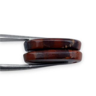 Jaspis czerwony para kaboszonów z dziurką 21x14 mm nr P847