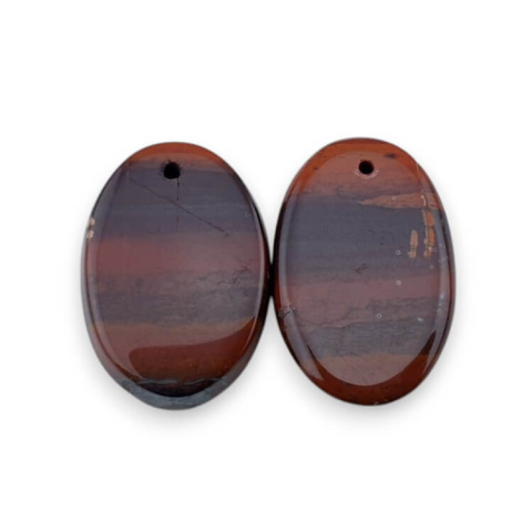 Jaspis czerwony para kaboszonów z dziurką 21x14 mm nr P847 Jaspis czerwony para kaboszonów z dziurką 21x14 mm nr P847