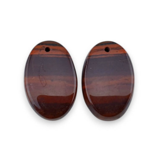 Jaspis czerwony para kaboszonów z dziurką 21x14 mm nr P861