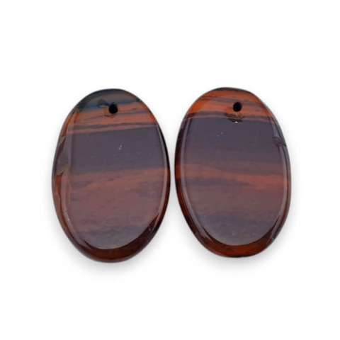 Jaspis czerwony para kaboszonów z dziurką 21x14 mm nr P861 Jaspis czerwony para kaboszonów z dziurką 21x14 mm nr P861