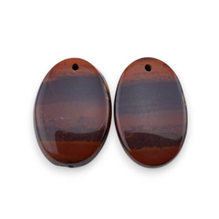 Jaspis czerwony para kaboszonów z dziurką 21x15 mm nr P825