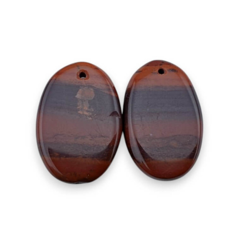 Jaspis czerwony para kaboszonów z dziurką 21x15 mm nr P825 Jaspis czerwony para kaboszonów z dziurką 21x15 mm nr P825