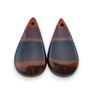 Jaspis czerwony para kaboszonów z dziurką 22x12 mm nr P826