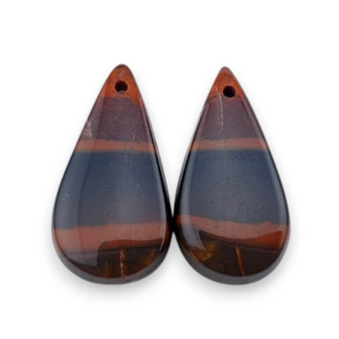 Jaspis czerwony para kaboszonów z dziurką 22x12 mm nr P826 Jaspis czerwony para kaboszonów z dziurką 22x12 mm nr P826