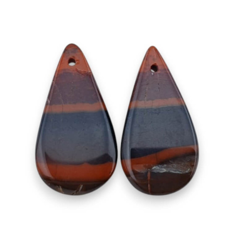 Jaspis czerwony para kaboszonów z dziurką 22x12 mm nr P826 Jaspis czerwony para kaboszonów z dziurką 22x12 mm nr P826
