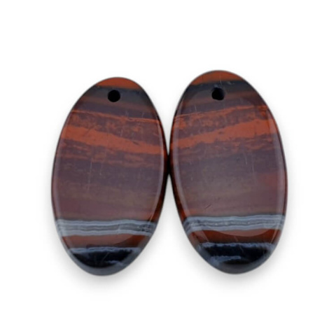 Jaspis czerwony para kaboszonów z dziurką 22x12 mm nr P831 Jaspis czerwony para kaboszonów z dziurką 22x12 mm nr P831