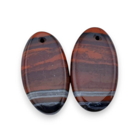 Jaspis czerwony para kaboszonów z dziurką 22x12 mm nr P831 Jaspis czerwony para kaboszonów z dziurką 22x12 mm nr P831