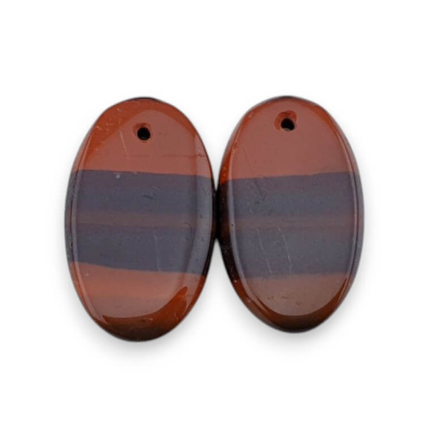Jaspis czerwony para kaboszonów z dziurką 22x13 mm nr P820 Jaspis czerwony para kaboszonów z dziurką 22x13 mm nr P820