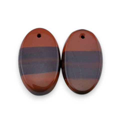 Jaspis czerwony para kaboszonów z dziurką 22x13 mm nr P820 Jaspis czerwony para kaboszonów z dziurką 22x13 mm nr P820