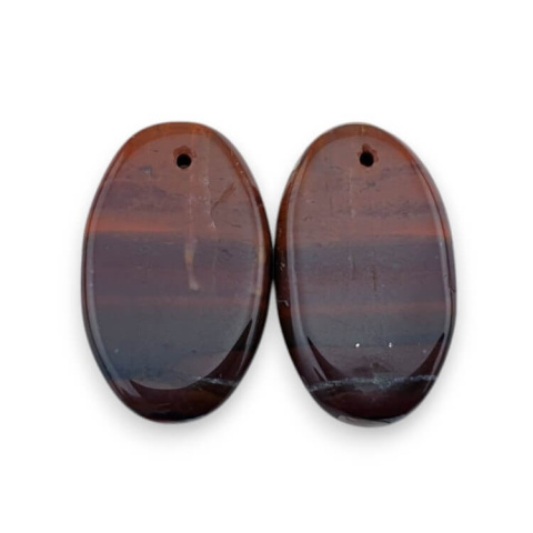 Jaspis czerwony para kaboszonów z dziurką 22x14 mm nr P846 Jaspis czerwony para kaboszonów z dziurką 22x14 mm nr P846