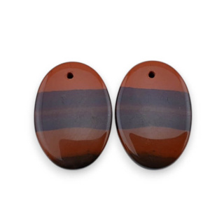 Jaspis czerwony para kaboszonów z dziurką 22x15 mm nr P829
