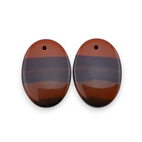 Jaspis czerwony para kaboszonów z dziurką 22x15 mm nr P829 Jaspis czerwony para kaboszonów z dziurką 22x15 mm nr P829