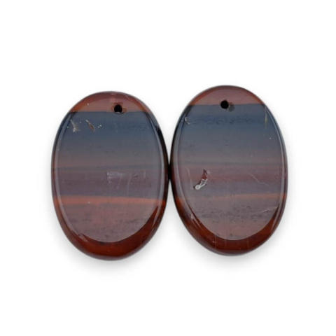 Jaspis czerwony para kaboszonów z dziurką 22x15 mm nr P844 Jaspis czerwony para kaboszonów z dziurką 22x15 mm nr P844