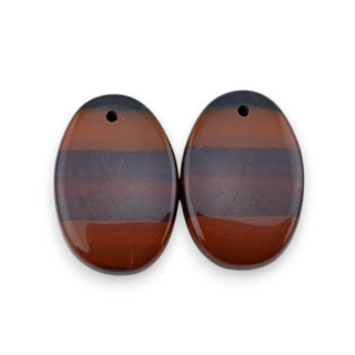 Jaspis czerwony para kaboszonów z dziurką 22x15 mm nr P855