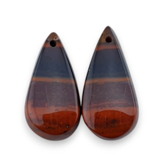Jaspis czerwony para kaboszonów z dziurką 23x11 mm nr P838