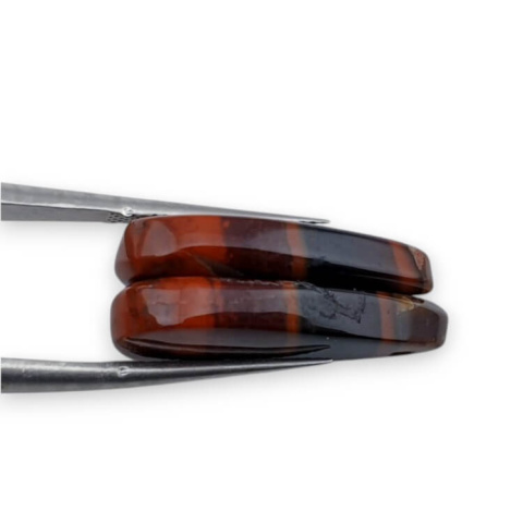 Jaspis czerwony para kaboszonów z dziurką 23x11 mm nr P838 Jaspis czerwony para kaboszonów z dziurką 23x11 mm nr P838