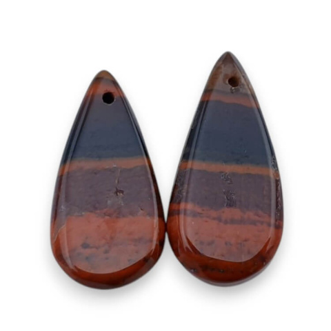 Jaspis czerwony para kaboszonów z dziurką 23x11 mm nr P838 Jaspis czerwony para kaboszonów z dziurką 23x11 mm nr P838